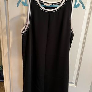Black LOFT dress with white collar edge. Size Large
